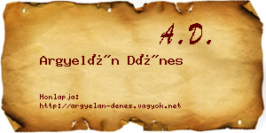 Argyelán Dénes névjegykártya