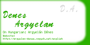denes argyelan business card