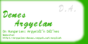 denes argyelan business card